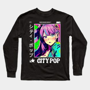 Retro Manga City Pop Vaporwave Aesthetic Anime #2 Long Sleeve T-Shirt